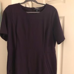 Deep purple form fitting dress, Lands End